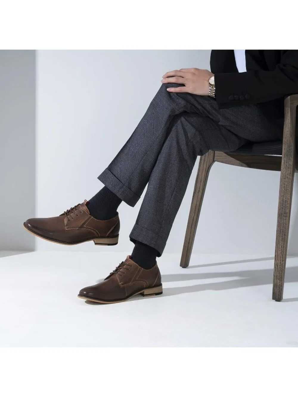 Men's Dark Brown Suede Wingtip Lace Up Formal Business Derby Brogue Oxford Shoes